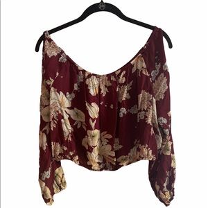 Floral off the shoulder crop top
